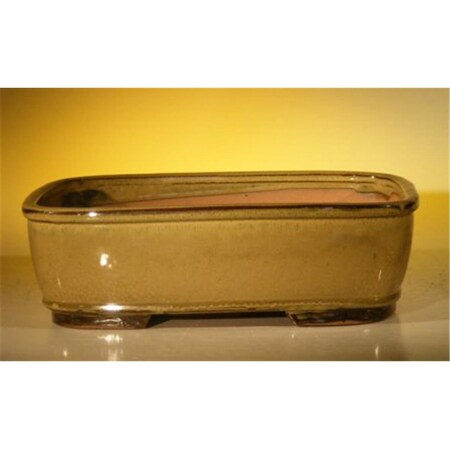 Paisaje 12 x 9.5 x 3.375 in. Ceramic Bonsai Pot, Olive Green - Rectangle PA2529726